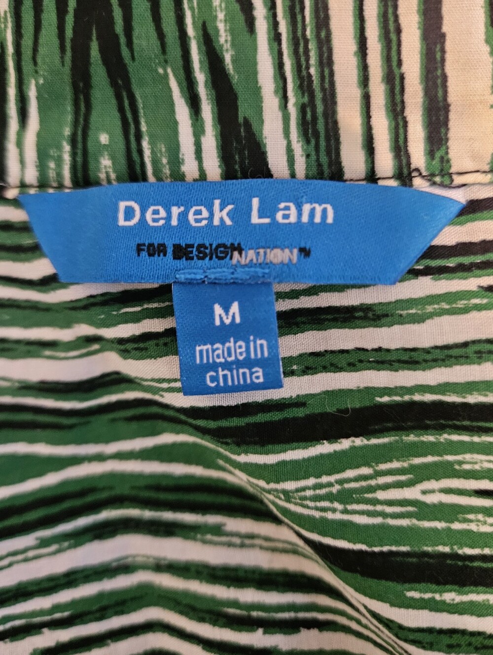 Derek Lam For Design Nation Green Patterned Long Sleeve Shirt Dress - Picture 6 of 8